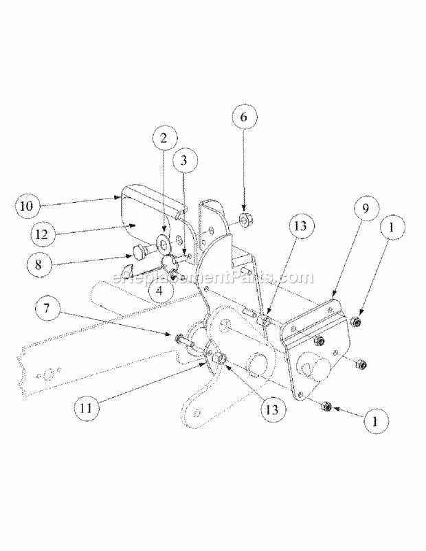 Optional And Standard Foot Pedal Deck Lift Diagram and Parts List for M48-KW 53AB5DAV150-19-HP Cub Cadet Lawn Tractor